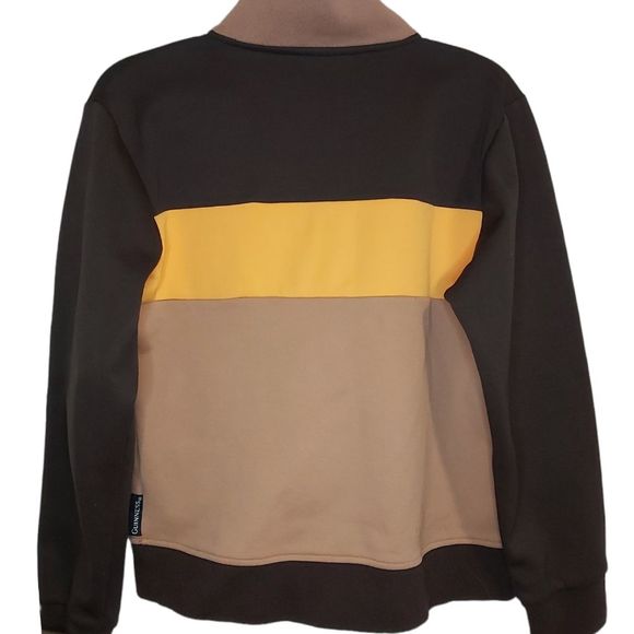 Guinness merch zip up tricolor sweater mock neck with toucan - Picture 2 of 3